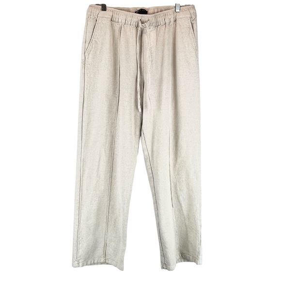 ASOS Other - ASOS Design Wide Straight Leg Pants Pintuck Cotton Linen Blend Neutral Unisex M